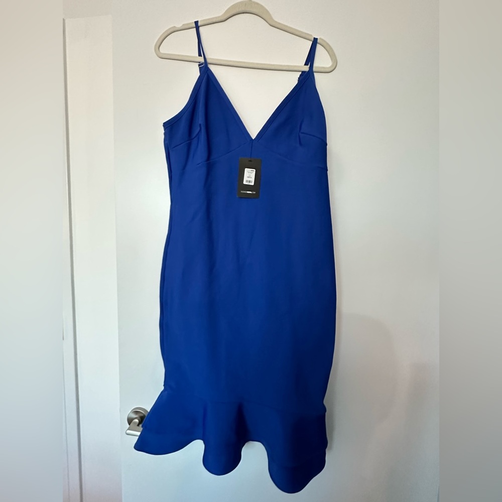 Blue midi bandage dress